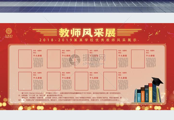 教师风采文化墙展板模板素材-正版图片400732815-摄