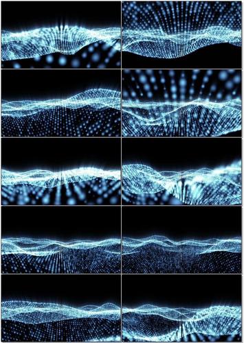 蓝色粒子海浪运动