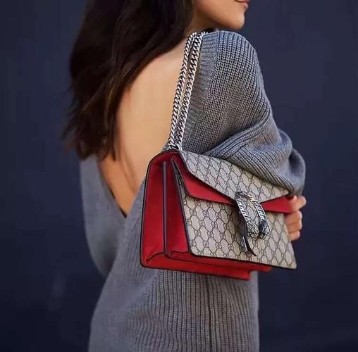 女士dionysus系列帆布织物/配皮gg中号单肩包 斜挎包 链条包 酒神包