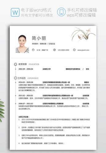 优秀销售个人简历模板范文