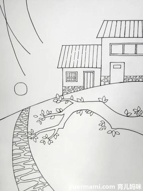 首先我们采用竖向构图,用铅笔勾勒出画面大概的构图,安排各个主要元素