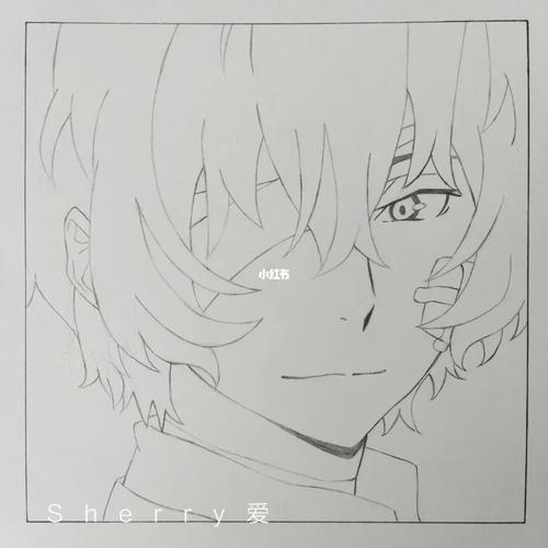 马克笔手绘–太宰治_马克笔_手绘_樱花_灰色系_文豪野犬_文化_绘画