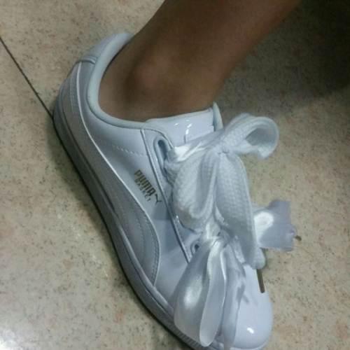 puma运动鞋女鞋 丝带绑带蝴蝶结 白色 正品