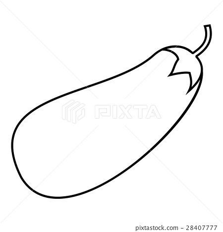 插图素材: eggplant icon, outline style