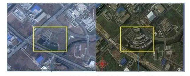 再通过前后卫星影像对比,找到同一地点前后变化的地方,形成变化图斑.