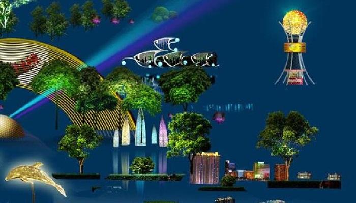 景观植物灯光夜景素材[原创]