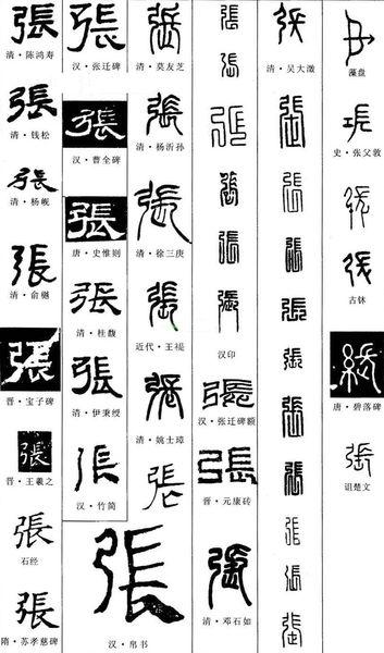 张字篆书,隶书,行书,楷书,草书