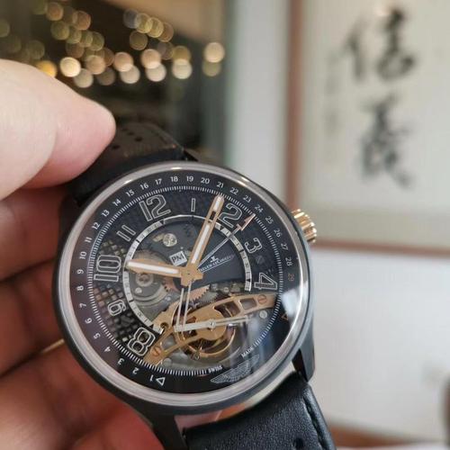 jaeger-lecoultre 积家玫瑰金阿斯顿马丁限量陀飞轮机械表