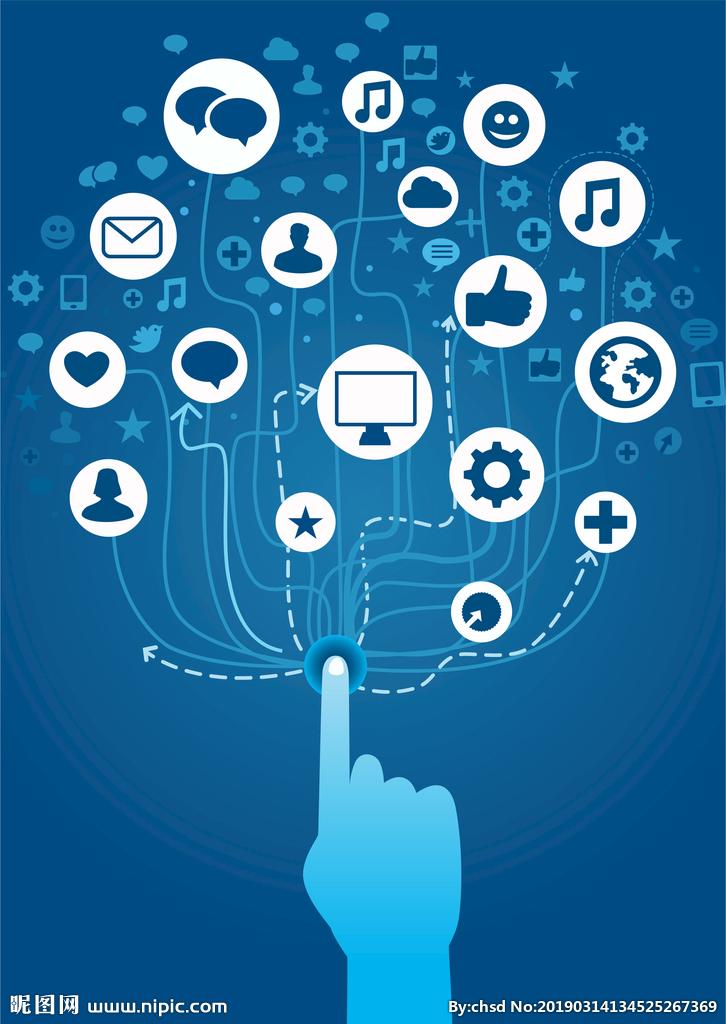 科技互联网营销手指树图片
