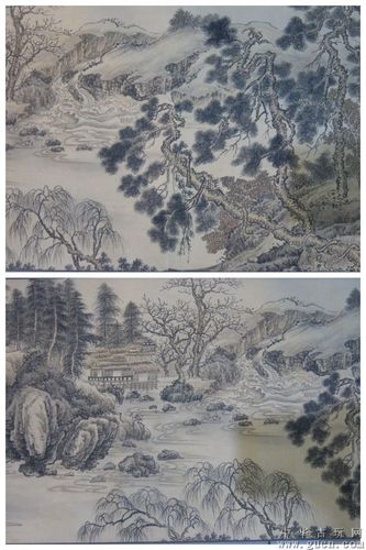 钱维城=山水画手卷