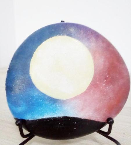 夜色星空小猫石头画教程步骤,超简单