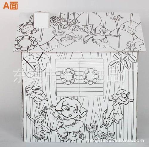 室内玩具屋模板简笔画