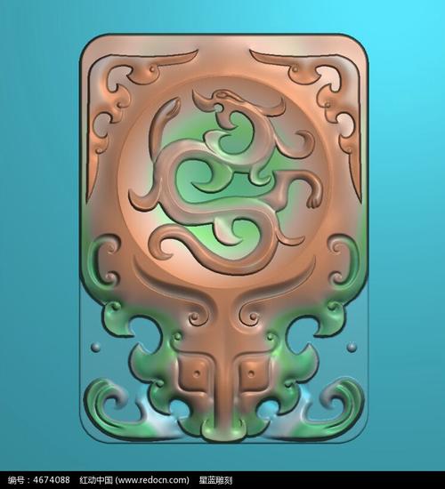 原创设计稿 装饰画/电视背景墙 雕刻图案 精雕仿古龙兽头