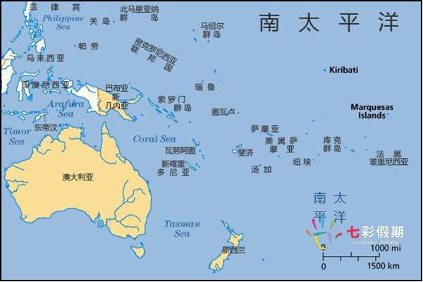 南太平洋岛国地图南太平洋岛国地图