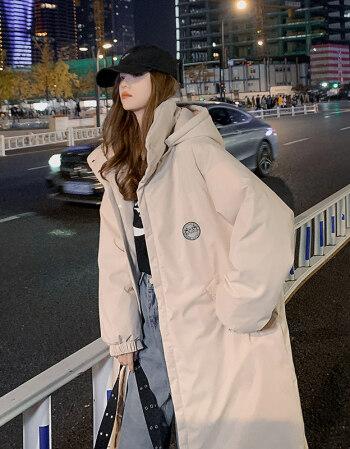 初中生女孩派克服高中生女中款过膝韩版宽松初高中女学生冬季外套定制