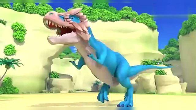 驯龙斗士:霸王龙火力全开进攻特暴龙,小样你还嘚瑟吗?