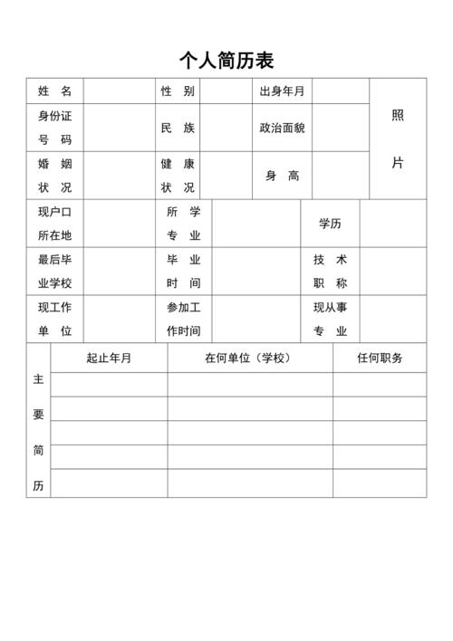 完整word版个人简历
