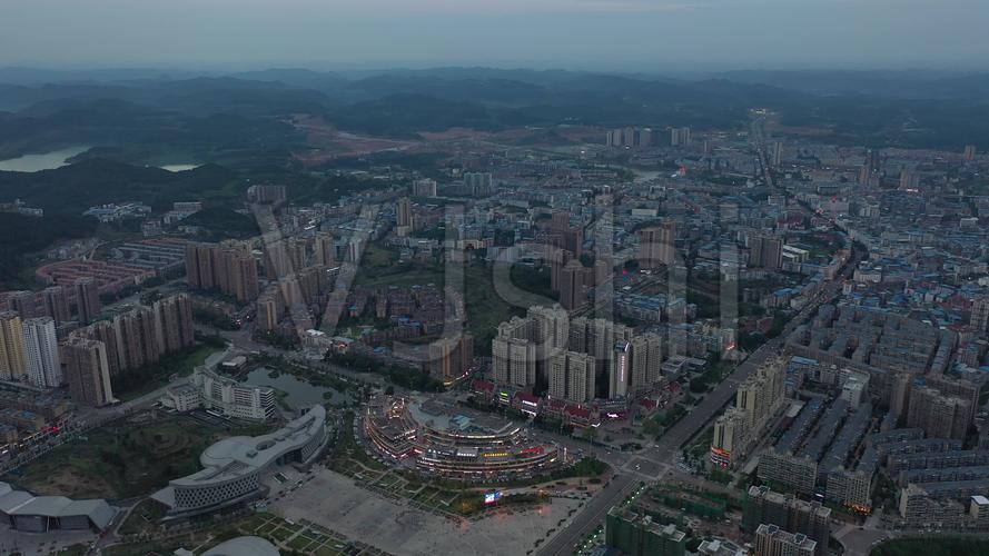 西充城北新区夜景航拍