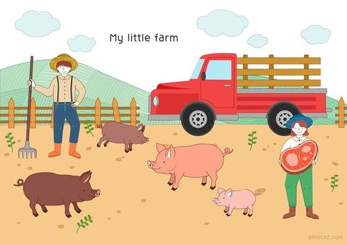 10款手绘卡通农场种植畜牧养殖鸡鸭猪耕种田园农家乐psd设计素材