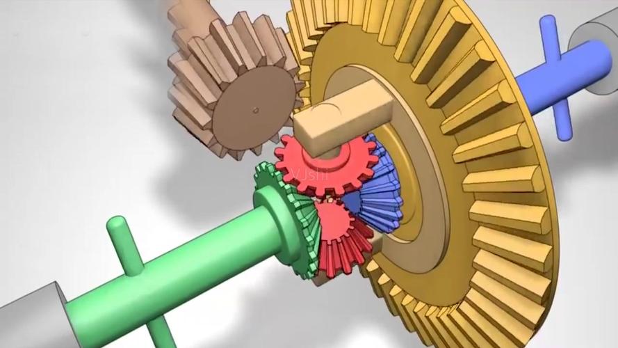 汽车差速器机械构造运行原理三维动画演示