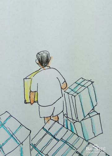 怎样画简笔画"辛苦搬箱的工人"?