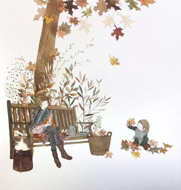 绘画▏安静温馨的插画寒冷冬日给你带去温暖来自韩国的网友清新文艺的