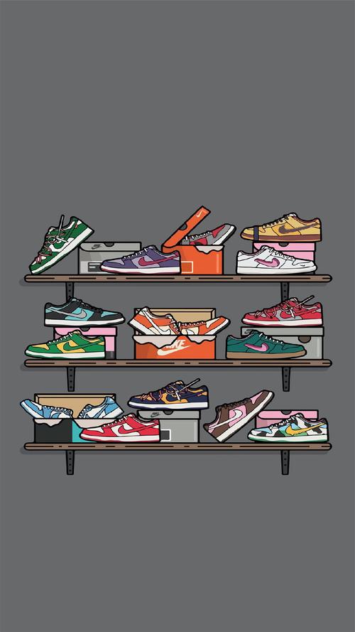 时尚潮流球鞋插画高清手机壁纸