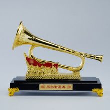 新款绒沙金冲锋号 集结号工艺品 冲锋号摆件 军号 合金号