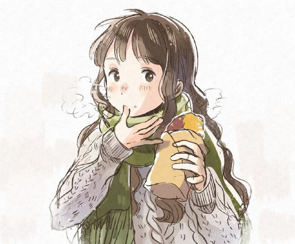 插画师 kana_gnpk 的一组治愈系女孩插画