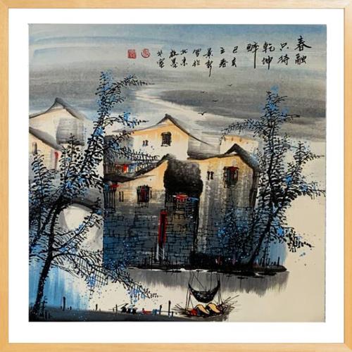 马景新江南水乡四景图