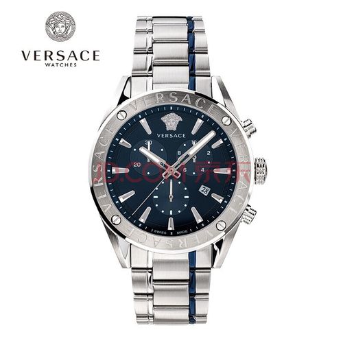 范思哲versace手表瑞士制造轻奢时尚计时码表男士石英表vehb00519