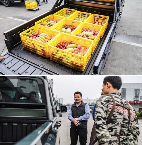 因为我们要为大家展示部分它的用途,所以我们开着这款车去买了水果.