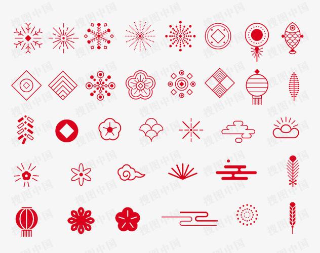 > 红色中国风过年春节图标