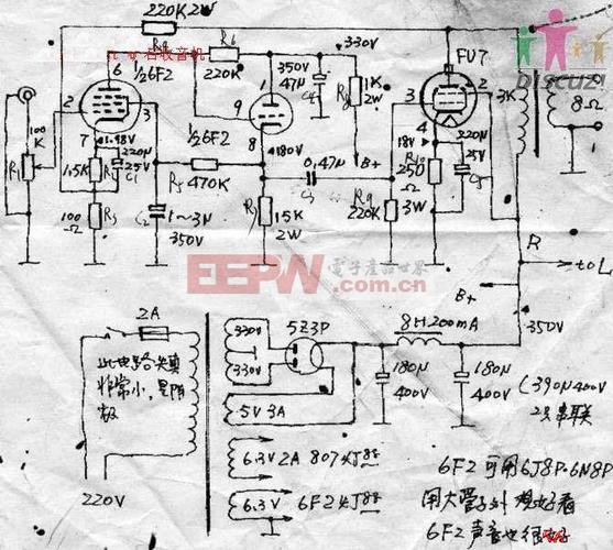 6f2,fu-7胆管制作的立体声功放机-温控电路图-电子产品世界