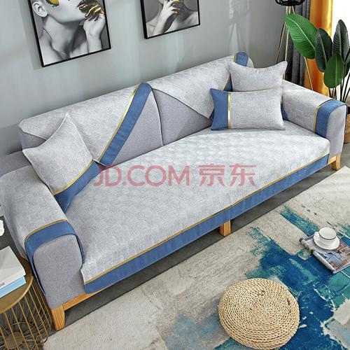 夏季北欧简约沙发垫通用布艺防滑现代皮定做 流金岁月浅灰 110*180cm