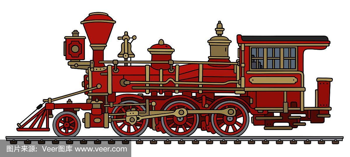 蒸汽机车,美国西部,水平画幅,绘画插图,古老的