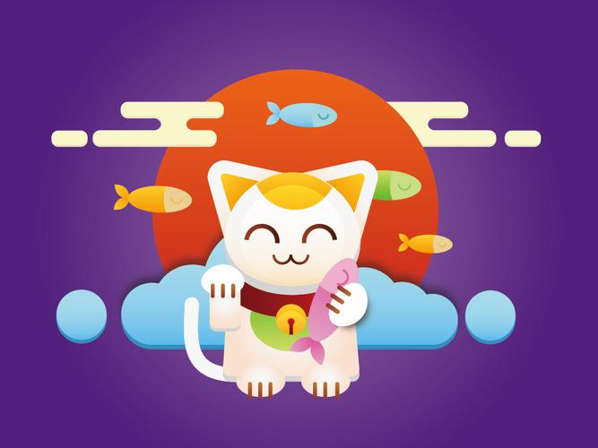 招财猫|平面|图案|梅梅设计作品 - 原创作品 - 站酷