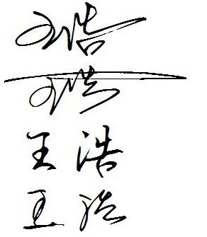 求王浩艺术签名越多越好,跪谢!