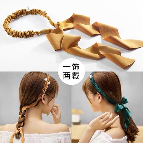 发箍带飘带韩国压发简约气质蝴蝶结头箍成人发带少女绑发网红发卡