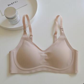 裸感乳胶棉睡眠内衣无钢圈大显小胸聚拢薄文胸浅肤色s65c70a70b