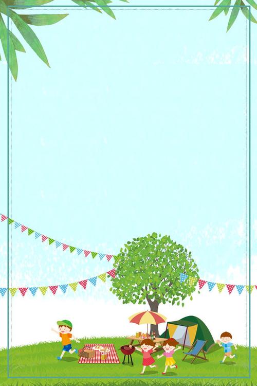 欢快 游玩 烧烤 玩耍 草地, 立春游玩野餐海报下载, 立春, 游玩背景