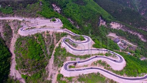 盘山公路航拍仰天山盘山公路航拍视频素材