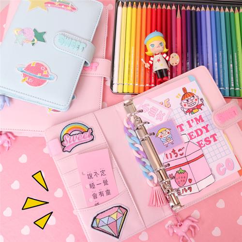 yourhome韩国ins粉色少女心手账本活页手帐本套装日记