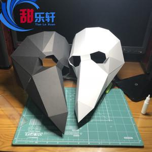 儿童面具动物瘟疫医生暗部cos恐怖男女万圣节舞会头套成人折纸潮