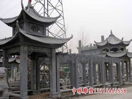 大理石四方柱凉亭-德州花岗岩雕塑凉亭制作厂