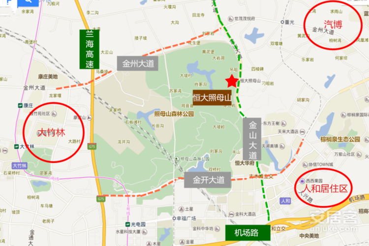 公园环绕居住区,恒大照母山周边配套详解