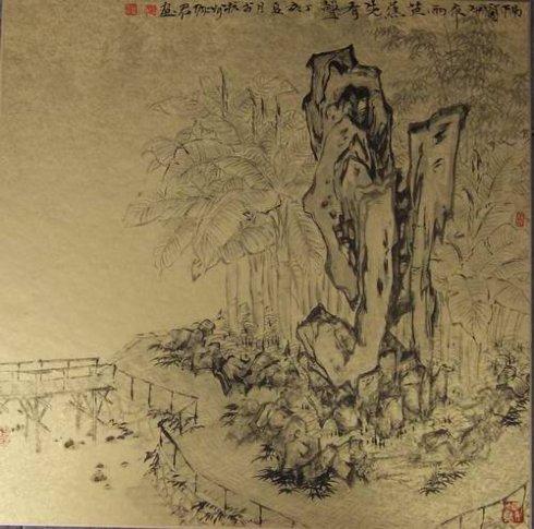 隔窗对夜雨打芭蕉