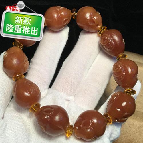 风化钱鼠佛珠文玩珠配单珠腰散珠金钱鼠鼠手串招财佛珠