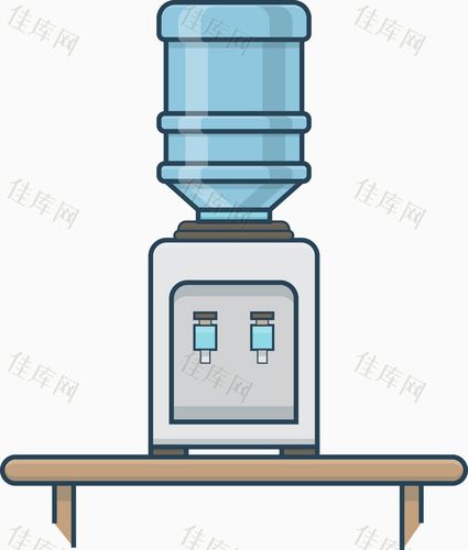 饮水机 卡通 彩色 装饰 图案 小清新 简约 创意