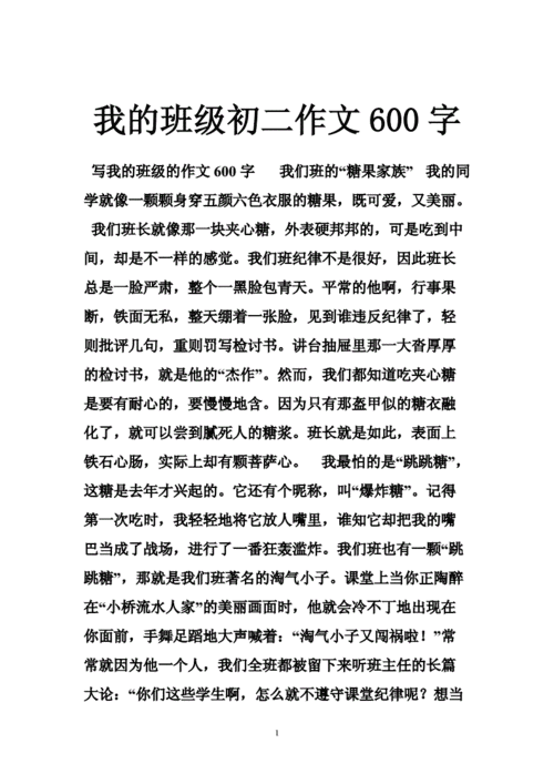 我的班级初二作文600字.doc
